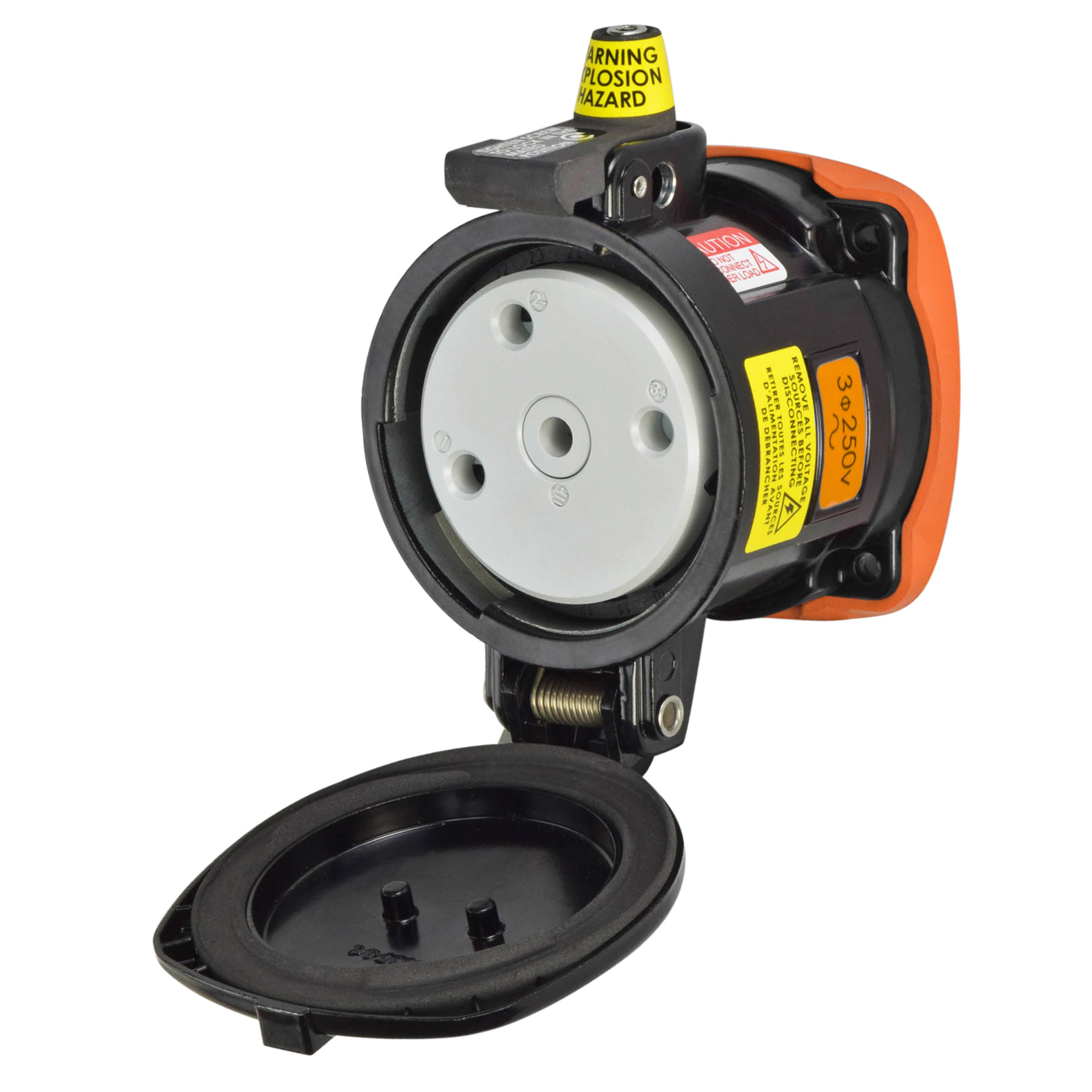 36-64073-HAZ - DS60 RECEPTACLE METAL BLACK SIZE 4 TYPE 4X 3P+G 60A 250 VAC 60 Hz NO AUX